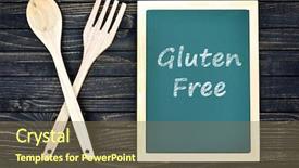  Presentation with gluten free - Beautiful PPT layouts featuring gluten free text on green backdrop and a violet colored foreground