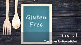  Presentation with gluten free - Colorful PPT theme enhanced with gluten free text on green backdrop and a dark gray colored foreground