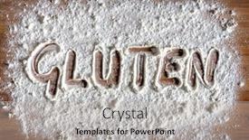  Presentation with gluten - Beautiful slide deck featuring gluten word written in flour backdrop and a light gray colored foreground
