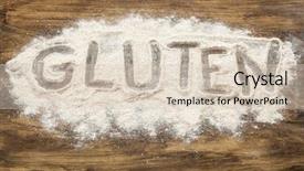  Presentation with flour - Slide set having gluten word written in wheat background and a lemonade colored foreground