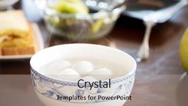  Presentation with bowl - Cool new presentation theme with glutinous rice ball - elegant bowl with tasty tang backdrop and a mint green colored foreground