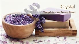  Presentation with soap - PPT theme enhanced with glycerine soap and bowl background and a cream colored foreground