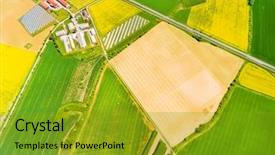  Presentation with rapeseed - Slide deck enhanced with gm - aerial view to green wheat background and a gold colored foreground