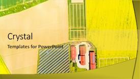  Presentation with rapeseed - Slide deck featuring gm - aerial view to green wheat background and a yellow colored foreground