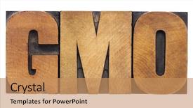  Presentation with acronym - Colorful PPT theme enhanced with gmo genetically modified organism acronym backdrop and a coral colored foreground