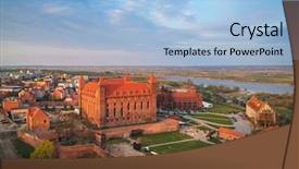  Presentation with small town - Beautiful theme featuring gniew town at wierzyca river backdrop and a light blue colored foreground