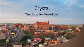  Presentation with castle - Colorful slide deck enhanced with gniew town at wierzyca river backdrop and a  colored foreground