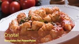  Presentation with noodles - Slide set consisting of gnocchi-di-patata-italian-potato background and a tawny brown colored foreground