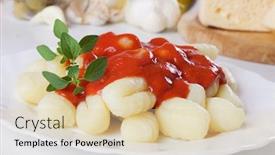  Presentation with oregano - PPT layouts with gnocchi-di-patata-italian-potato background and a lemonade colored foreground