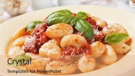  Presentation with noodle - PPT theme enhanced with gnocchi di patata italian potato background and a yellow colored foreground