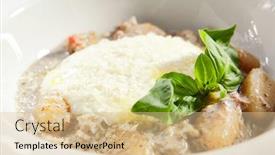  Presentation with italian cuisine - Audience pleasing slide set consisting of sauce with cheese espuma molecular backdrop and a lemonade colored foreground