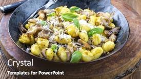  Presentation with mushroom - Amazing PPT theme having fungi - gnocchi with mushroom backdrop and a tawny brown colored foreground