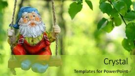  Presentation with garden - Slides consisting of gnome - garden dwarf background and a yellow colored foreground