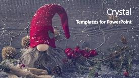  Presentation with decoration - Presentation theme enhanced with gnome - santa claus decoration background and a dark gray colored foreground