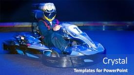  Presentation with driver - PPT layouts featuring go-cart-driver-during background and a ocean colored foreground