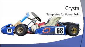  Presentation with blue - Audience pleasing presentation theme consisting of blue go kart backdrop and a white colored foreground