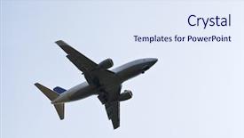  Presentation with jet - PPT layouts featuring go down - jet landing view from below background and a  colored foreground