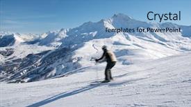  Presentation with joints motion - Amazing PPT theme having go down - skier coming fast backdrop and a  colored foreground