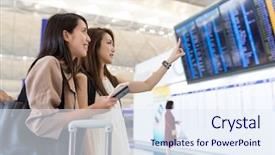  Presentation with rural india kerala travel - Amazing PPT theme having go for travel at airport backdrop and a sky blue colored foreground