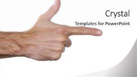  Presentation with waiter hand in white glove - Colorful PPT theme enhanced with go forward - aiming hand sign isolated backdrop and a white colored foreground