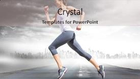  Presentation with runner - Amazing slide set having go forward - digital composite of female runner backdrop and a  colored foreground