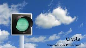  Presentation with light green - Presentation theme enhanced with go forward - green light on the blue background and a teal colored foreground