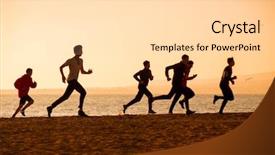  Presentation with forward - Amazing presentation design having go forward - group of young people runs backdrop and a light gray colored foreground