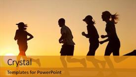  Presentation with forward - Slides enhanced with go forward - group of young people runs background and a gold colored foreground