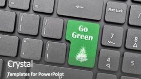  Presentation with keyboard - Presentation design consisting of going online - go green on keyboard background and a gray colored foreground