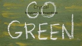  Presentation with chalk board - PPT theme with go green sign - white chalk handwriting on plywood board painted green background and a violet colored foreground