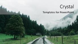  Presentation with asphalt road animtion - Cool new PPT theme with go green tree - empty asphalt road in foggy backdrop and a white colored foreground