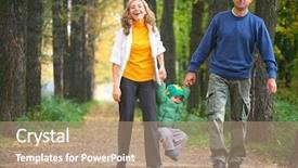  Presentation with family tree - Cool new slides with go green tree - family on walk backdrop and a coral colored foreground