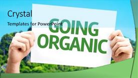  Presentation with organic - PPT theme having go greenery - going organic card with beach background and a arctic colored foreground