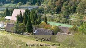  Presentation with japanese - Slide deck having go greenery - japanese shirakawago village background and a  colored foreground