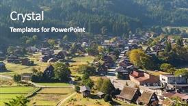  Presentation with japanese kanji - Slide deck having go greenery - japanese shirakawago village background and a  colored foreground