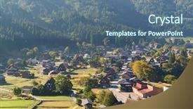  Presentation with japanese kanji - PPT layouts enhanced with go greenery - japanese shirakawago village background and a  colored foreground