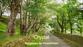  Presentation with long and winding road - Slide deck enhanced with go greenery - scenic winding one lane country background and a tawny brown colored foreground