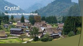  Presentation with japan and india - PPT theme consisting of go greenery - shirakawago in japan background and a  colored foreground
