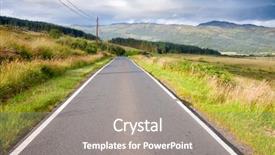  Presentation with scottish highlands - Beautiful PPT theme featuring go greenery - summer landscape with straight one backdrop and a gray colored foreground