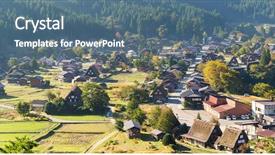  Presentation with japanese - PPT theme having go greenery - traditional japanese shirakawago village background and a  colored foreground