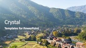  Presentation with japanese - PPT layouts having go greenery - traditional japanese shirakawago village background and a ocean colored foreground