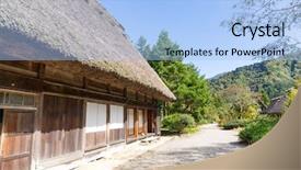  Presentation with traditional indian drink masala chai - Beautiful PPT theme featuring go greenery - traditional shirakawago village backdrop and a  colored foreground