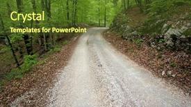  Presentation with rain forest walk way - PPT theme with go greenery - walk path going background and a tawny brown colored foreground