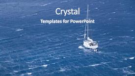  Presentation with stormy sea waves - Slide deck enhanced with go greenery - white sailboat with flattened sails background and a ocean colored foreground