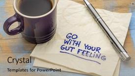  Presentation with gut - PPT theme enhanced with go with your gut feeling background and a mint green colored foreground