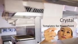  Presentation with cooking chef - Slide deck featuring staff list - closeup of a young female background and a lemonade colored foreground