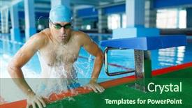  Presentation with paddle out - PPT layouts with photo of young swimmer coming background and a forest green colored foreground