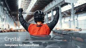  Presentation with winner - Presentation enhanced with go-kart-racer-raised background and a gray colored foreground