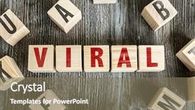  Presentation with viral - Cool new slide set with go market strategy - wooden blocks with the text backdrop and a violet colored foreground