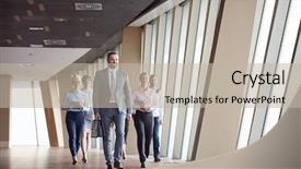  Presentation with business group meeting - Presentation design having go meeting - business team businesspeople group walking background and a mint green colored foreground